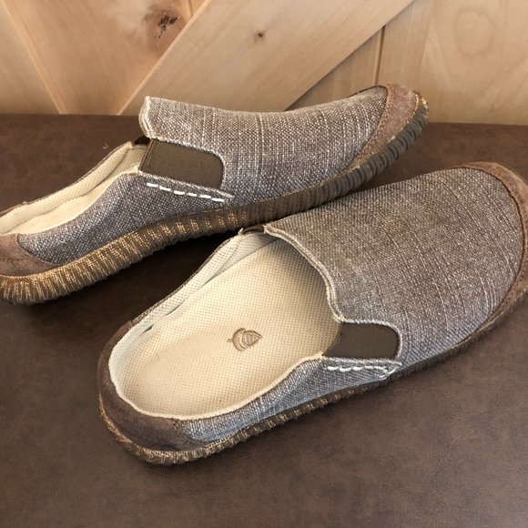 Acorn Distressed Canvas Mule Slides - Picture 3 of 5
